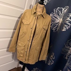 Timberland Tan Twill Cloth Straight Cut Jacket with Pockets